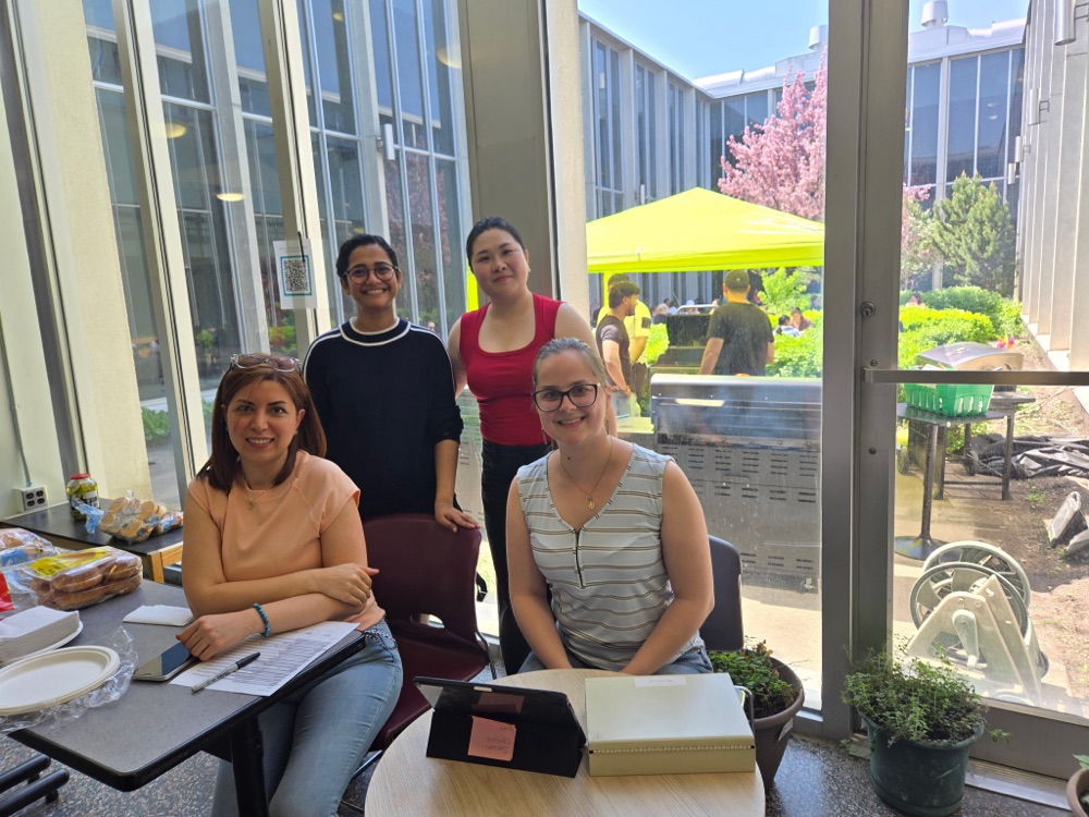Lab members at registration table
