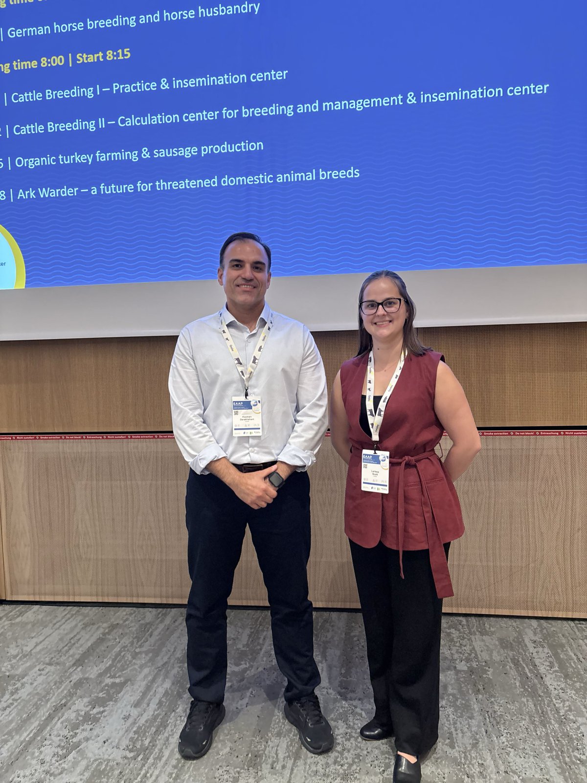 Dr. Hooman Derakhshani and Larissa Scott at EAAP 2026